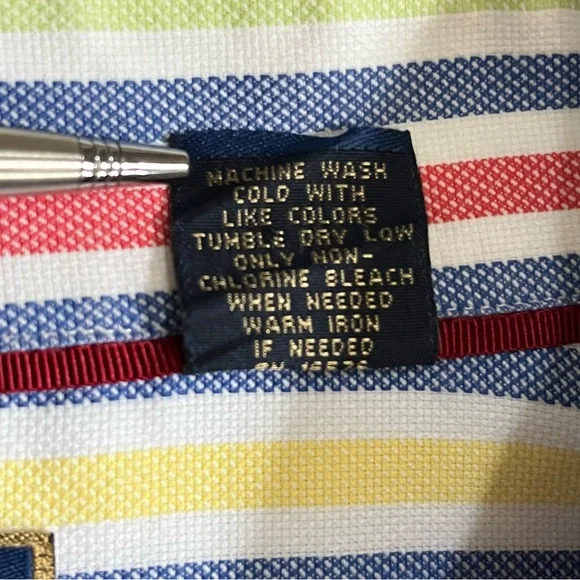 T Harris London Men XXL Multi Striped Button Up LS Shirt Cotton Office Business - Picture 9 of 9